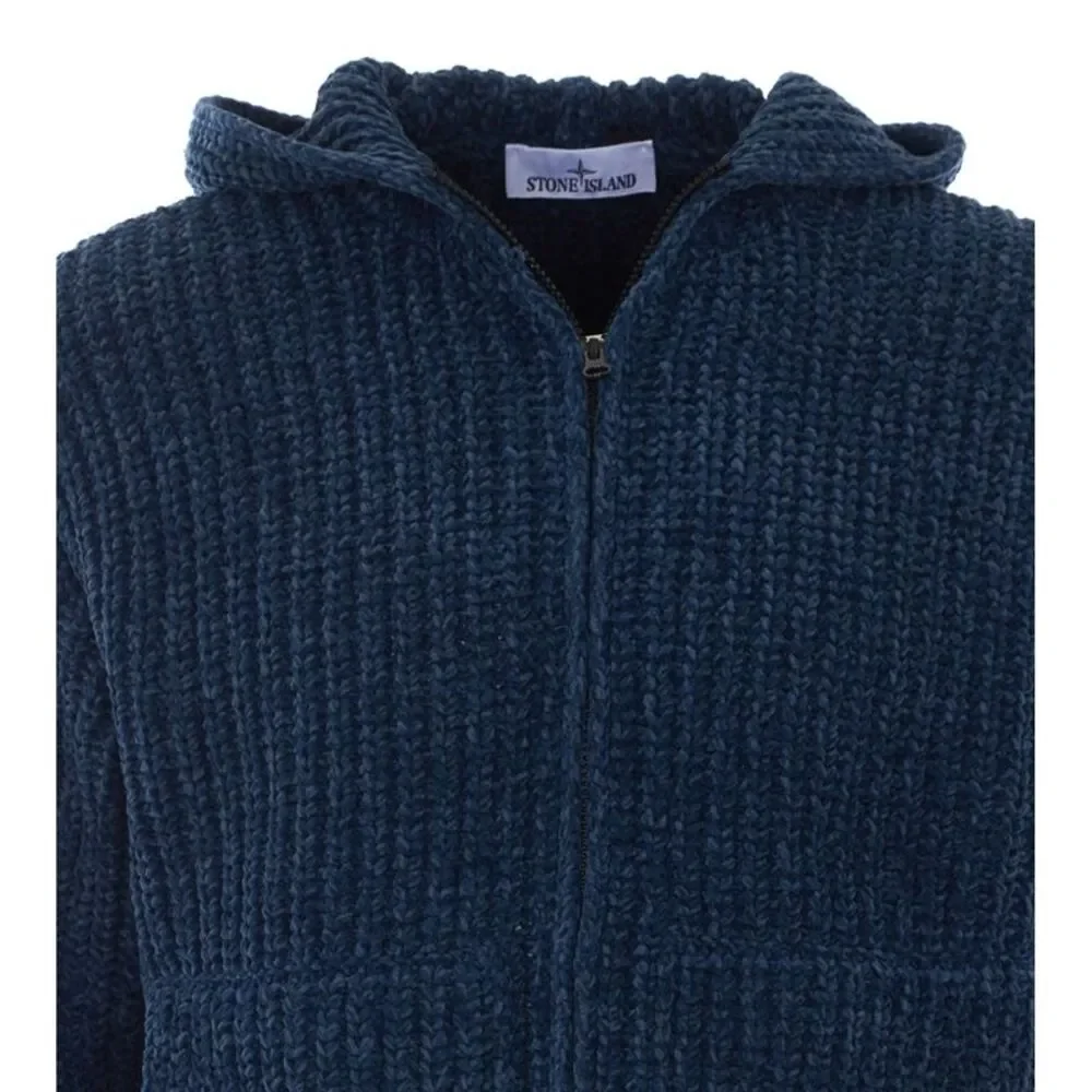 Stone Island Men Logo Zipped And Hooded Sweater